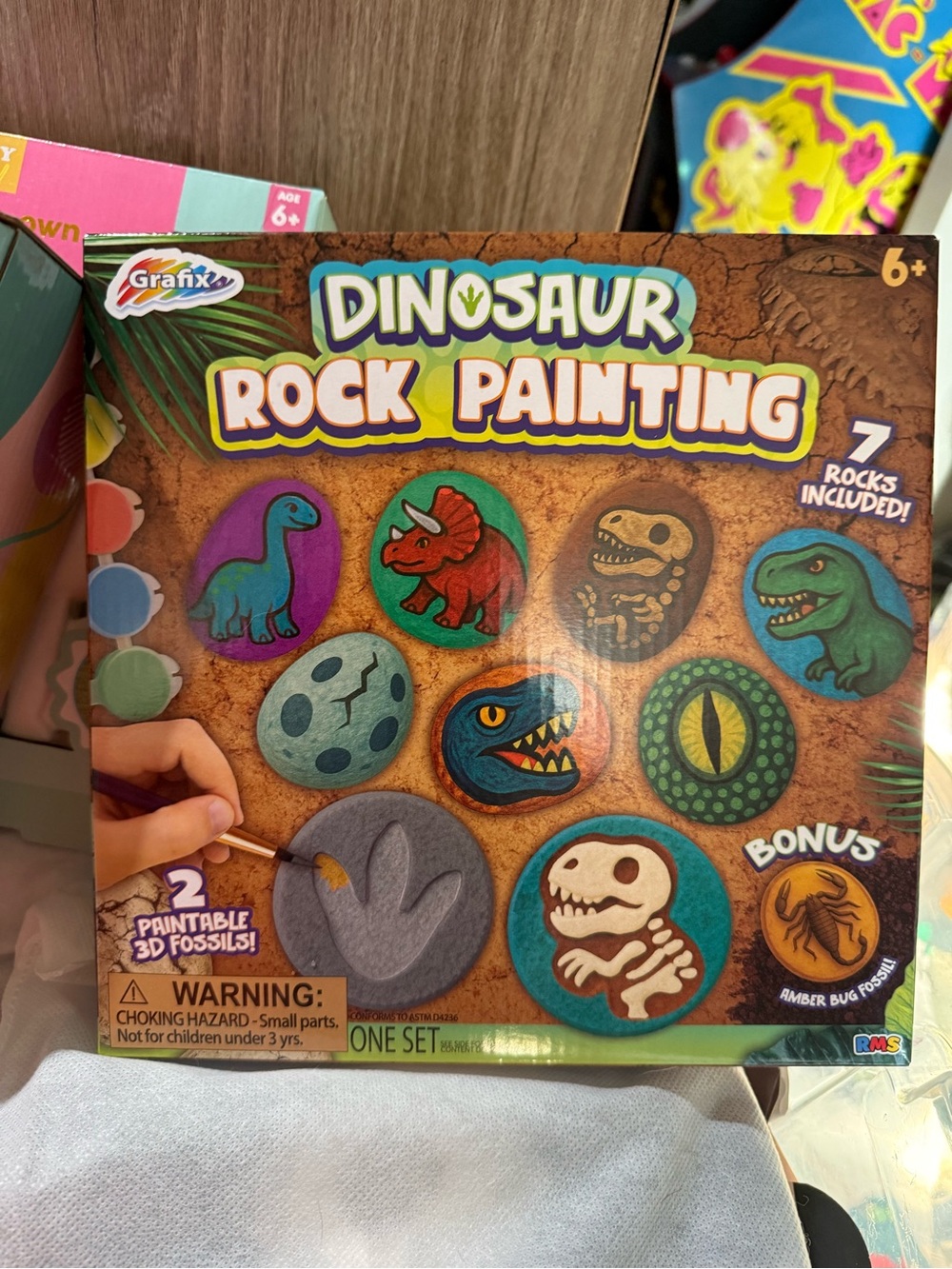 Dinosaur Rock Painting Kit - Blue & Green